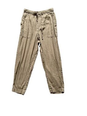 Men's Casual Drawstring Linen Blend Pants - Khaki